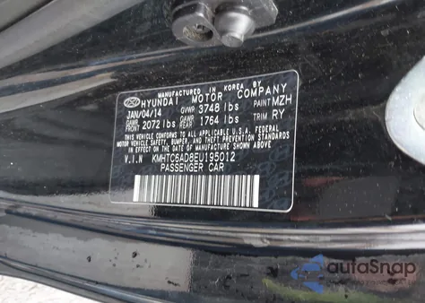 2014 Hyundai Veloster Base W/Gray (A6) из США, поврежденный, VIN KMHTC6AD8EU195012